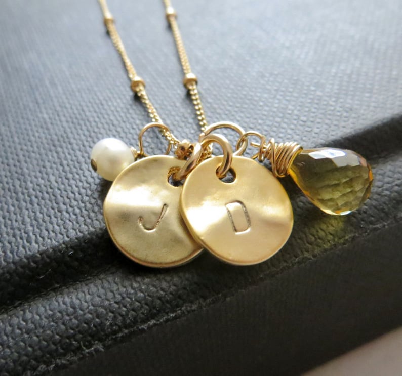 Mom of twins jewelry mommy necklace two initial necklace