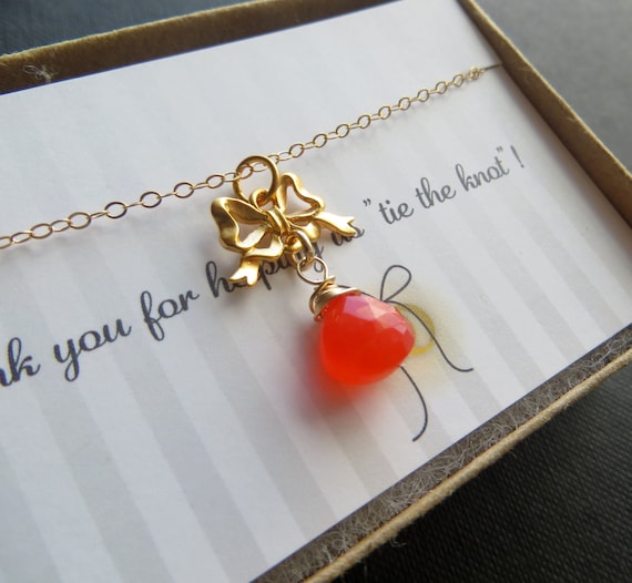 SALE Flower Girl Gift Bow Necklace Tie the Knot Flower Girl