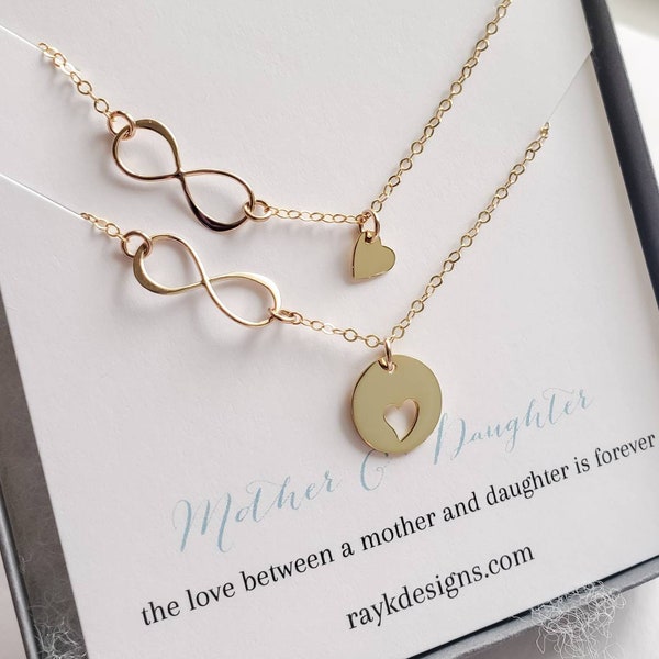 Adoption gift, heart infinity necklace, stepmother gift, adoption jewelry, mother daughter jewelry set, bonding, birthmom