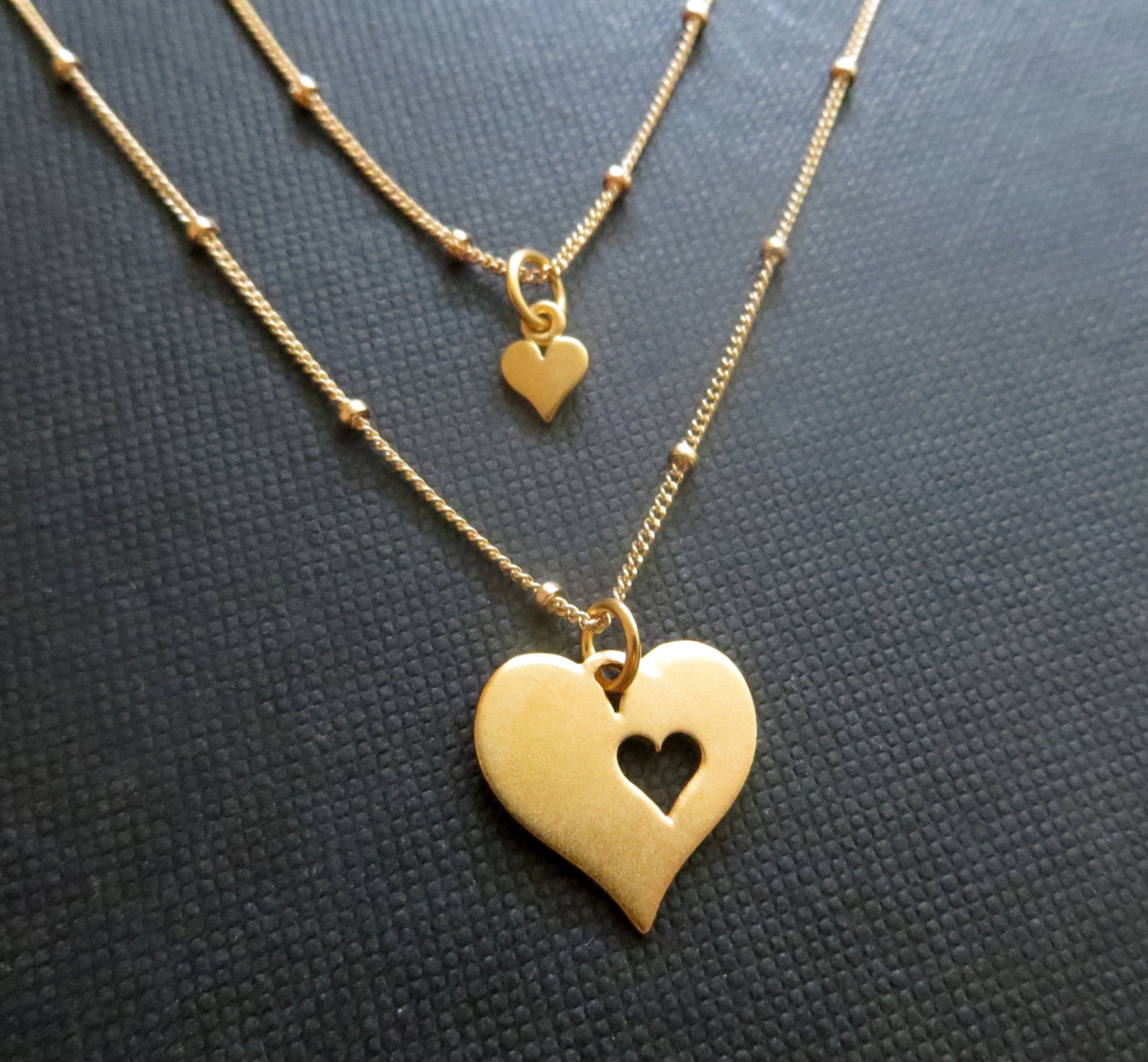 Gold Mother Daughter Necklace Mother Daughter Jewelry Push Etsy