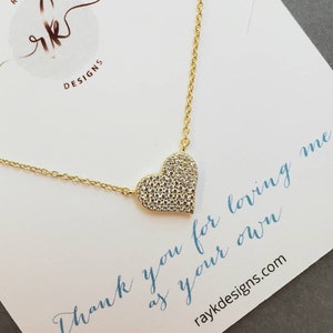 Stepmother gift, glittering cz rhinestone heart necklace, stepmother wedding gift from stepdaughter, bonus mom birthday, stepmom gift