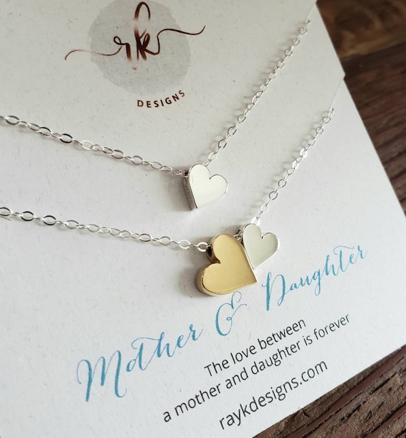 Christmas Gifts for Daughter - Mother and Daughter Necklace - Hearts As One - Interlocking Circle Necklace