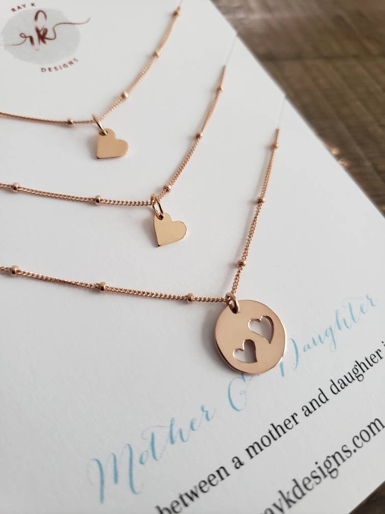 Set Di 2 Collane Abbinate A Forma Di Cuore Per Mamma E Figlia - Regalo Per Festa Della Mamma, Compleanno O Natale