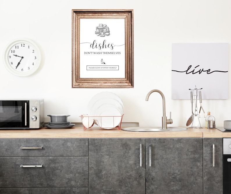 Kitchen Signs Prinatable Funny Kitchen Dishes Sign: Printable Kitchen Decor (PDF) - Etsy