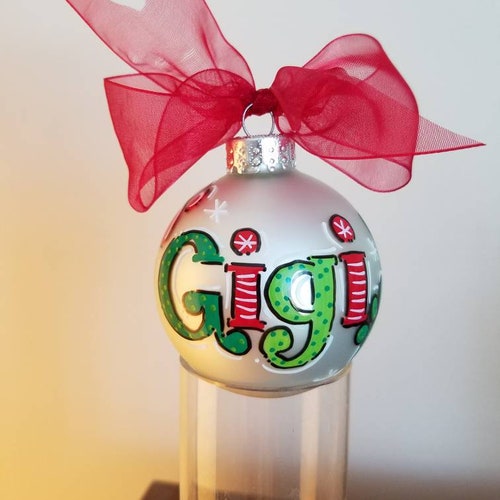 Personalized Hand Painted Glass Christmas ornament