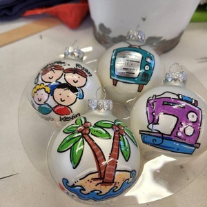 Custom Personalized Hand Painted Glass Ball Christmas ornament