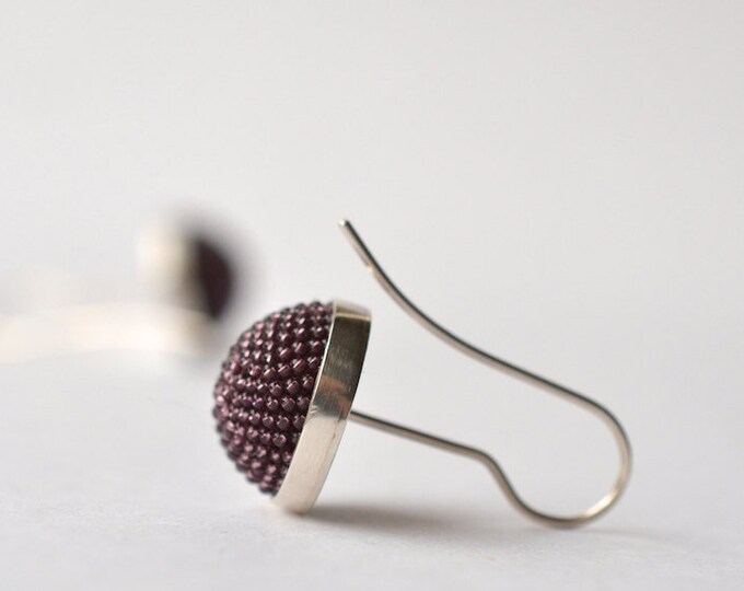 ear dangles aubergine silver