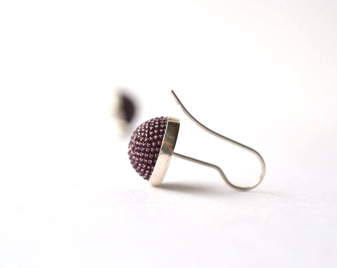 ear dangles aubergine silver