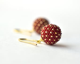earrings red gold - chinese wedding jewelry gold
