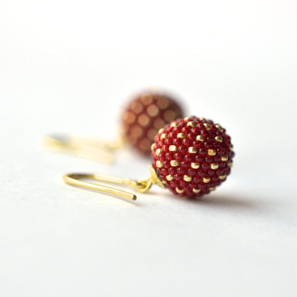 earrings red gold - chinese wedding jewelry gold