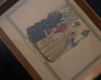 Paris fashion print framed in wood