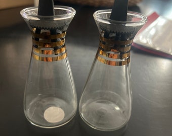 Vintage glass salt and pepper shakers