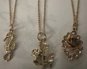 3 necklaces - goldtone
