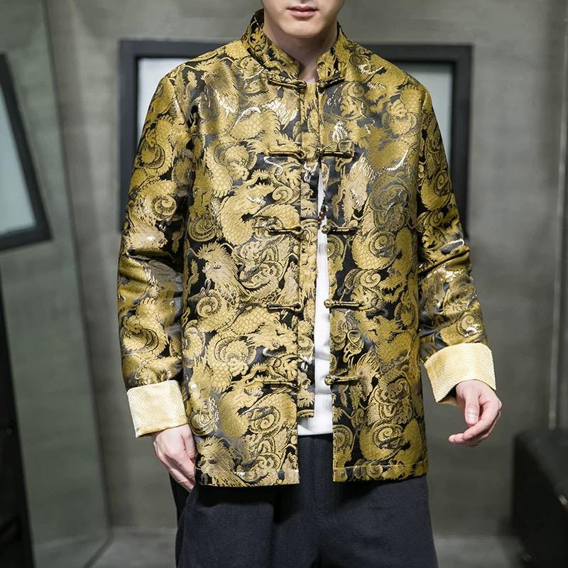 ジャケット・アウター 90's Traditional Black Kung Fu Jacket 61bie+cRyZL._UY350_.jpg