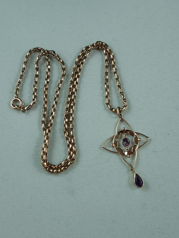Antique Edwardian Necklace Solid Rose 9ct Gold 18"