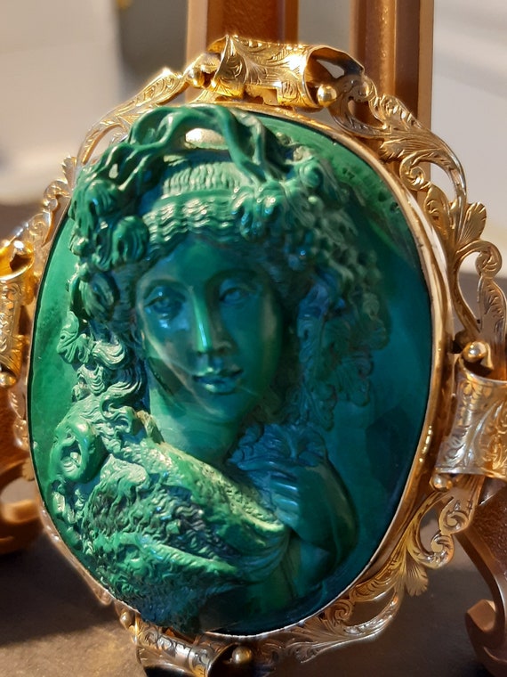 Antique Victorian Hand Carved Full Front Cameo Of… - image 8