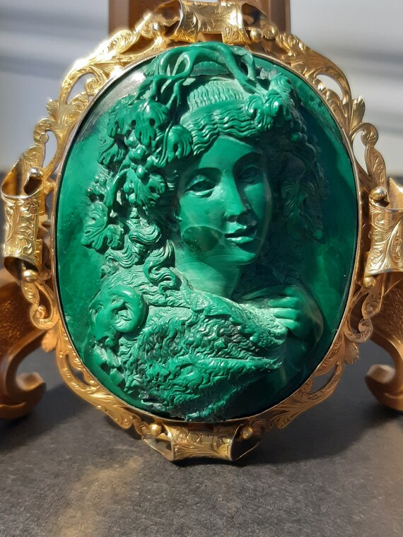 Antique Victorian Hand Carved Full Front Cameo Of… - image 7