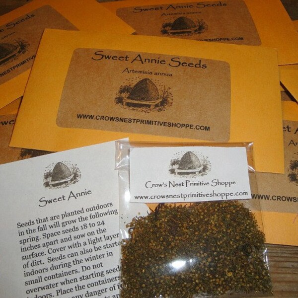 Free Shipping! Sweet Annie Seed Packet- Grow your Own Primitive Sweet Annie- smells great when dried- popular in crafts