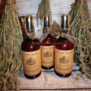 Primitive Scented Room Spray- 4oz or 8oz Your Choice of Fragrance Scent Blends- Perfect for Home Office, Bridal or Baby showers Best Seller!