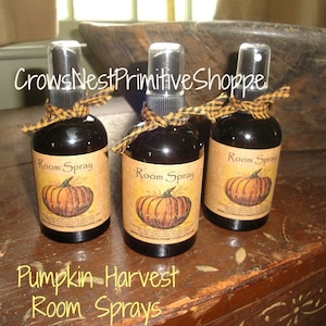 Pumpkin Harvest ROOM SPRAY Choose Your Size Spray Bottle-Scented Primitive Pumpkin Harvest Fragrance Blend- Home, Car & Office Best Seller!
