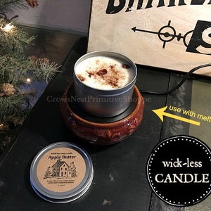 8 ounce  WICKLESS Natural Soy Candle in Tin with many Fragrances to Choose from Easy Travel and Gifts Primitive Kraft Label~ Best Seller!