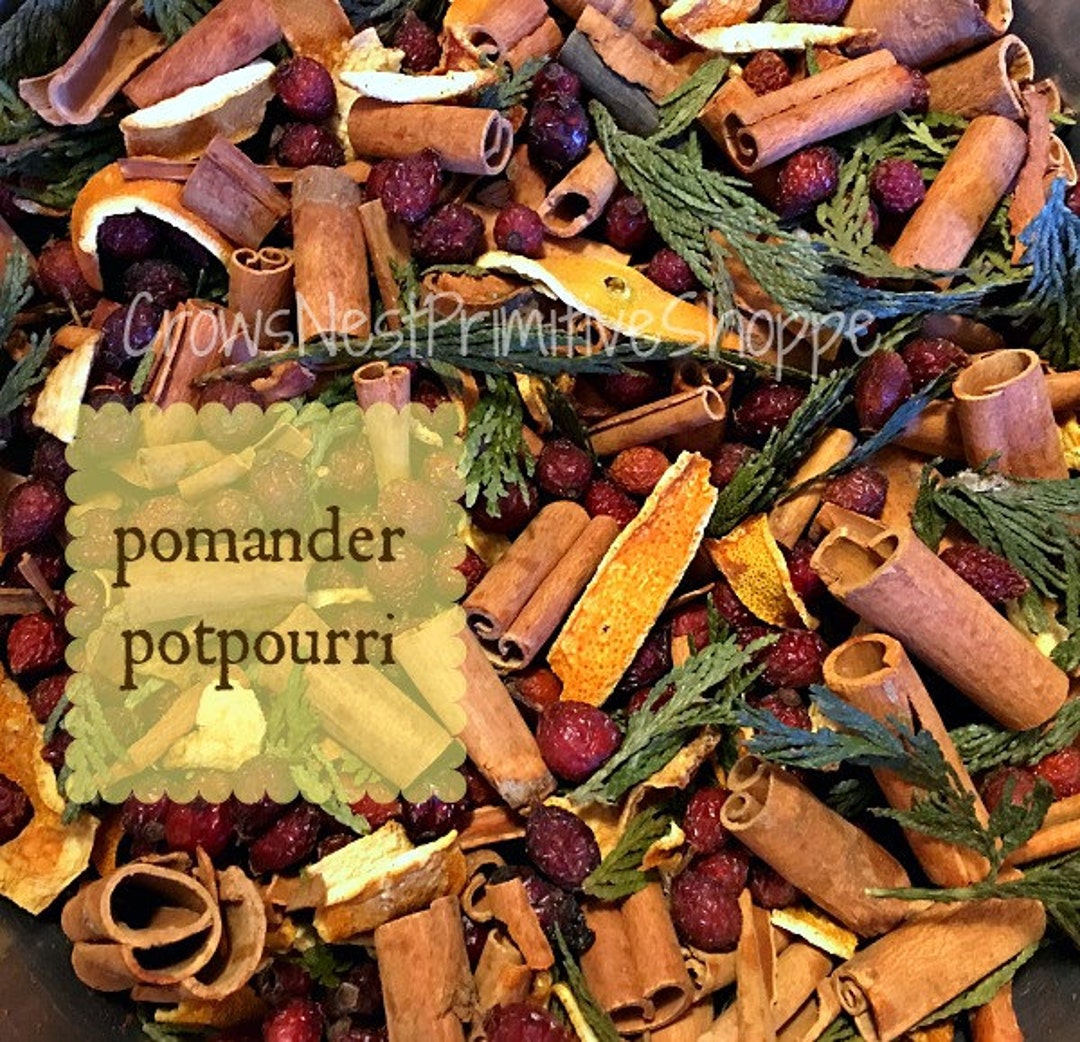 Orange POMANDER Potpourri, Cinnamon, Orange Peel, Cedar Pure Essential Oil Orange & Clove