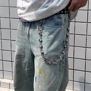 Skull Wallet Chain, Skull Keychain for Jeans, Skull Keyring Chain, Skull Grunge Wallet Chain, Side Chain For Jeans, Accessories, Pants