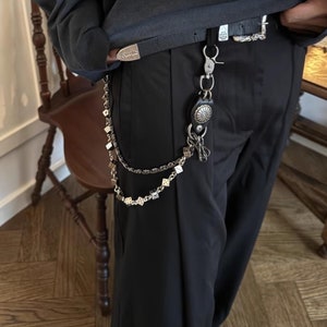 Doppellagige Würfel Geldbörsen Kette, Würfel Schlüsselanhänger für Jeans, Schlüsselanhänger Kette, Grunge Geldbörse Kette, Seitenkette für Jeans, Accessoires, Hosen