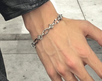 Barbed Wire Bracelet: Titanium Steel Spiked Chain