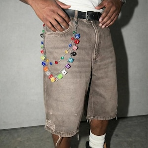 Colorful Dice Wallet Chain: Y2K Funky Pants Chain, Goth Punk Jewelry