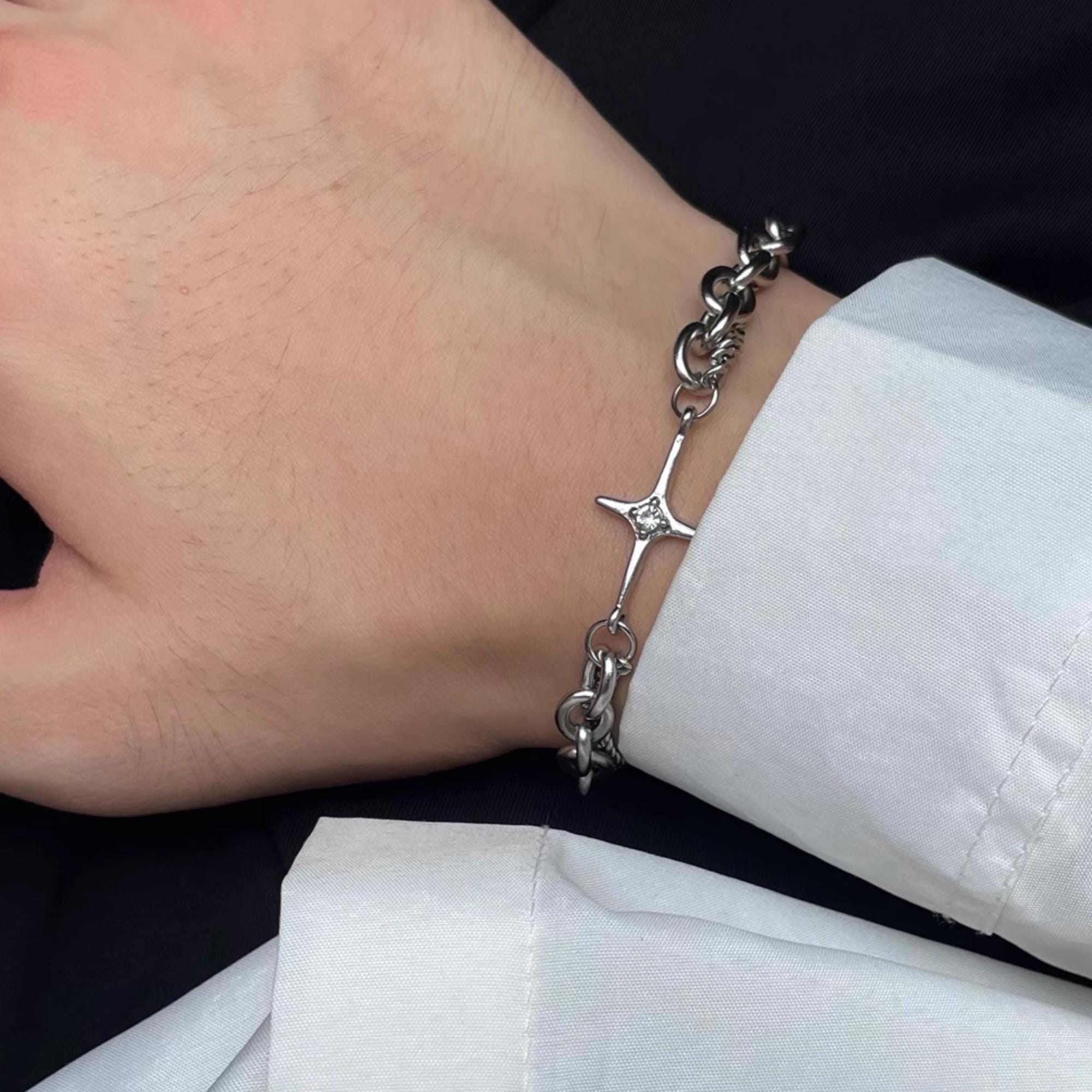 ■ENGBROX■ silver925 midnight star bracelet EBBL25005SV Star Silver Bracelet, Y2k Star Bracelet, Minimalist Bracelet