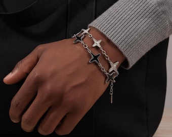 Y2K Star Charm Bracelet: Titanium Steel Adjustable Chain