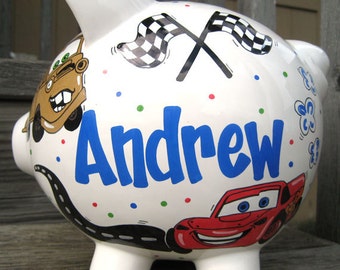 Large-Custom Cars Personalized Piggy Bank