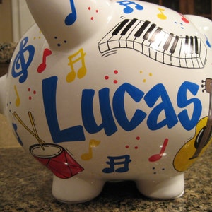 Custom Personalized Piggy Bank-Large-Music