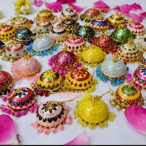 Assorted Lot Of Meenakari Earrings Indian Handmade Jewellery Wedding Favor Bridesmaid Gifts Mehendi Sangeet Ceremony Gifts For Guests