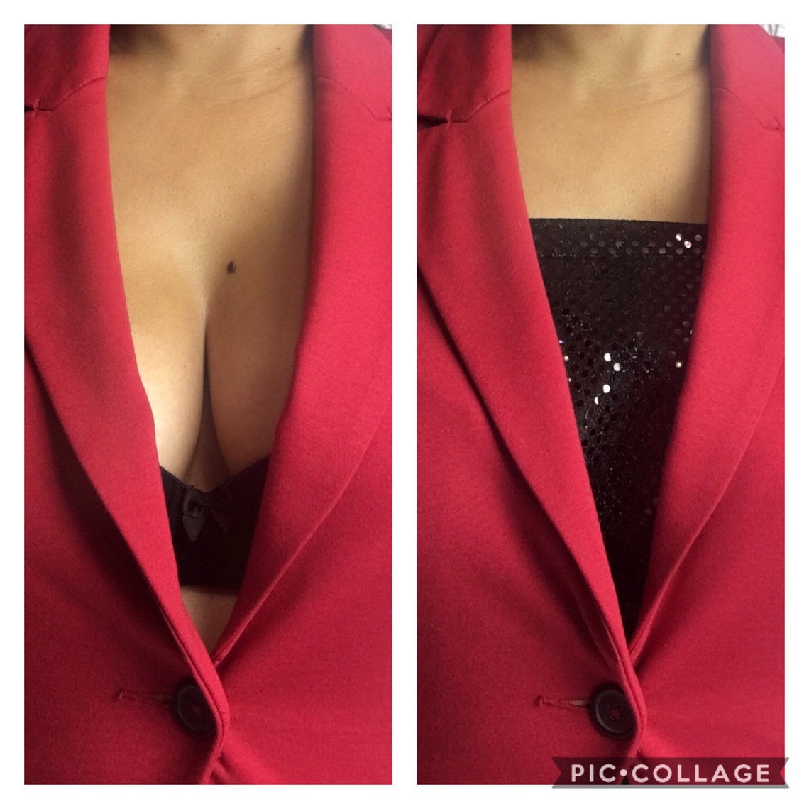 Chest cover Cleavage coverage black Sequin Modesty panel Etsy