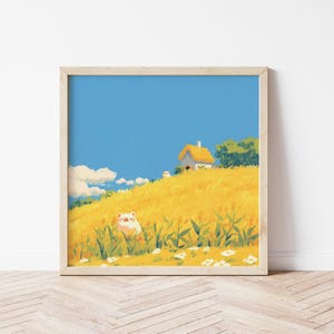 Piglet Friends Nursery Print - Cute Piglet Illustration Wall Art, Farm Animal Family Decor, Kids Room Poster, Gift for Baby Nursery