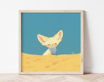 Kunstdruck, Wüsten Fuchs, Fennek Fuchs