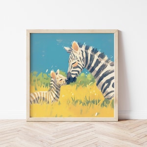 Lovely Zebra Illustration of Baby Zebra Nursery Print of Zebra Birthday Gifts of Africa Safari Wall Décor of Zebra Poster