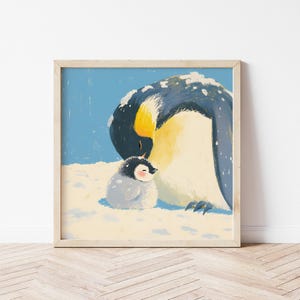 Baby Penguin Illustration of Penguin Wall Art of Animals Nursery Prints of Birthday Gifts of Penguin Wall Décor of Gender Neutral Nursery