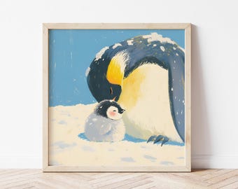 Baby Penguin Print | Minimalist Animal Nursery Wall Art