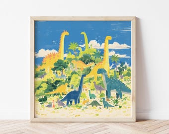 Dinosaur Nursery Print – Gender Neutral Jurassic Wall Art