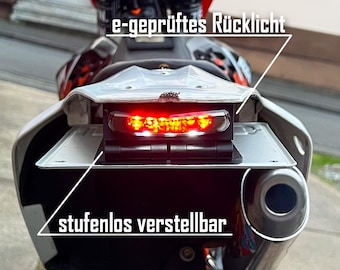 Foldable license plate holder | Universal | Enduro / Supermoto | Freely adjustable