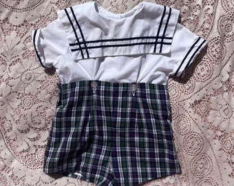 Vintage Sailor Playsuit Romper 12 18 months