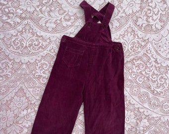 Vintage 1940s Burgundy Corduroy Overalls 2