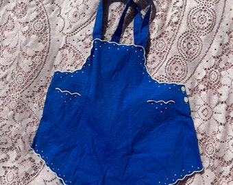 Vintage 1930s Blue Scalloped Romper 12 months