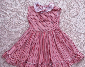 Vintage Candy Striped Dance Dress 4 5