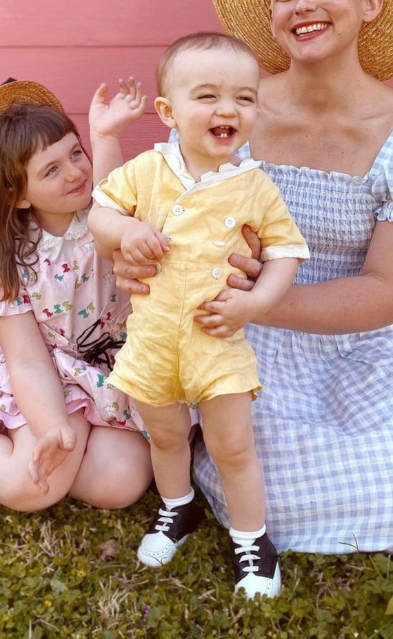 Vintage 1930s Yellow Playsuit 1 2 Years