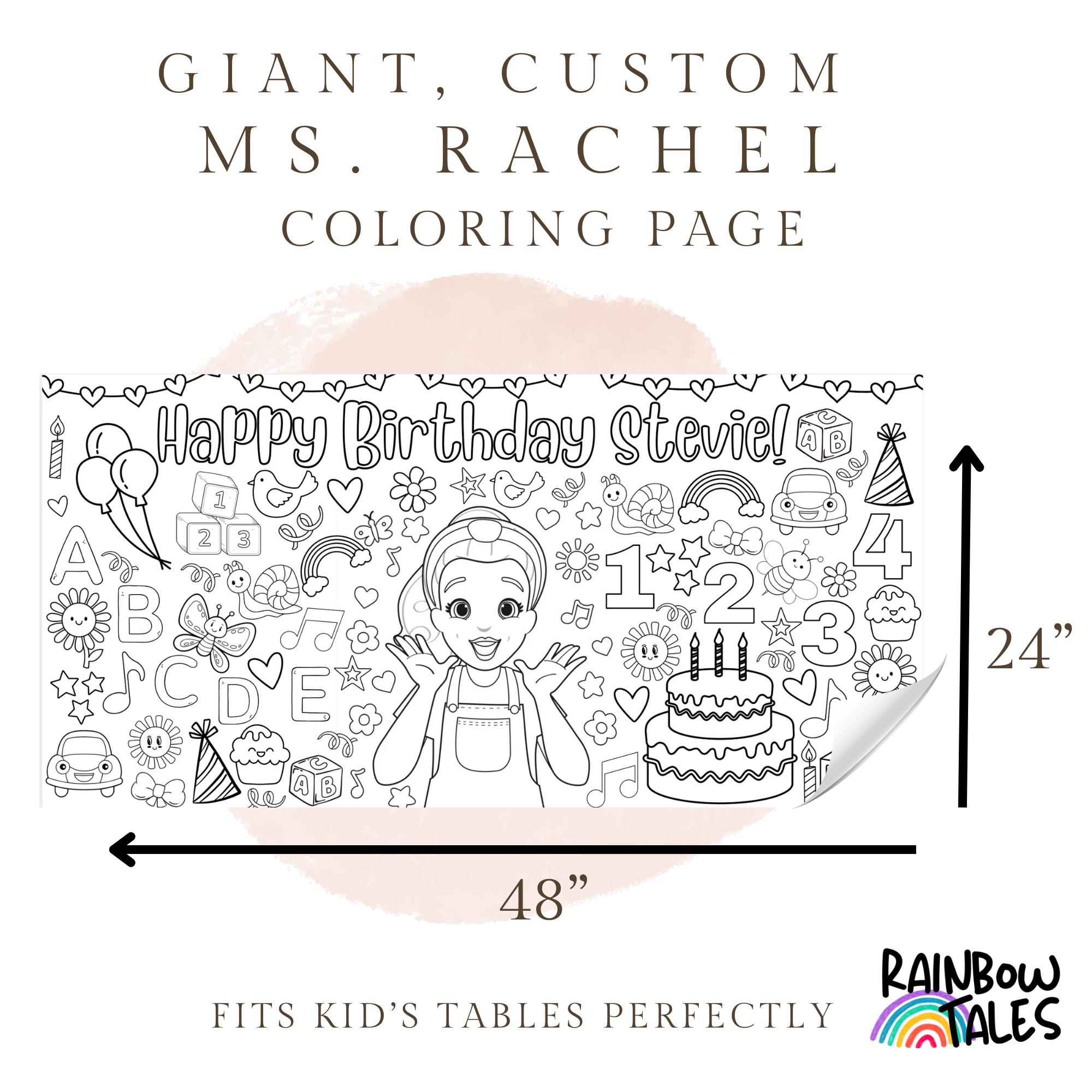 Ms Rachel Birthday Giant Coloring Page, Giant Coloring Banner, Ms ...