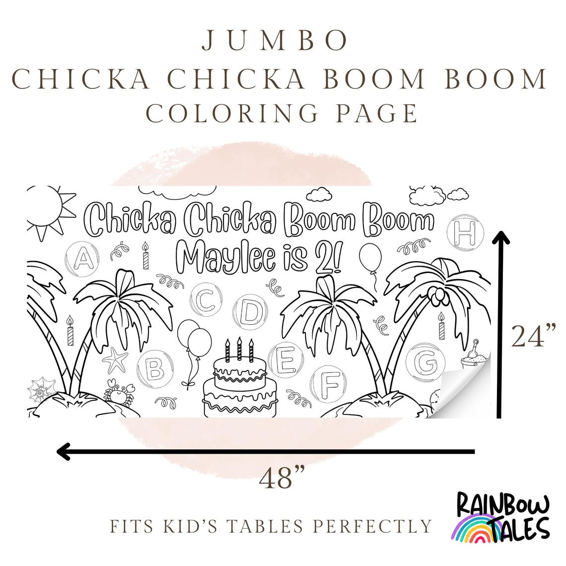 Chicka Chicka Boom Boom Birthday Giant Coloring Page, Chicka Chicka